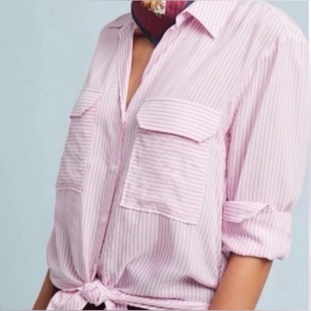 💗 Maeve by Anthropologie Striped Button-Down - Size S ✨